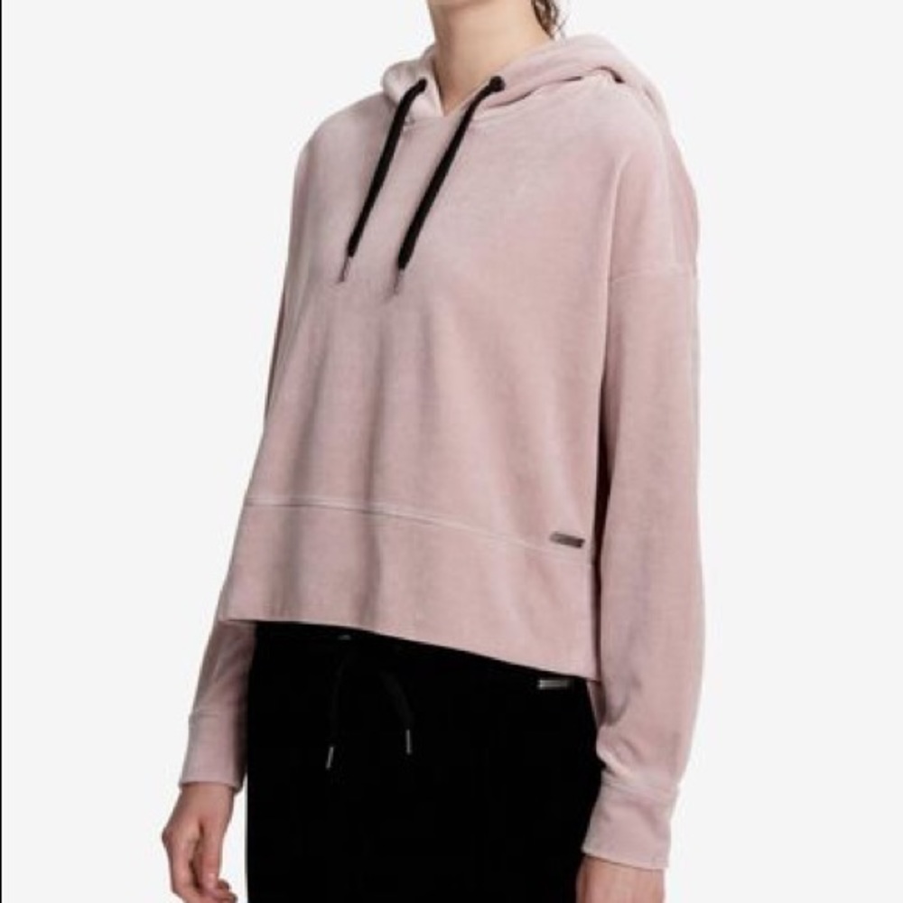 Women’s Cropped Calvin Klein Velour Hoodie